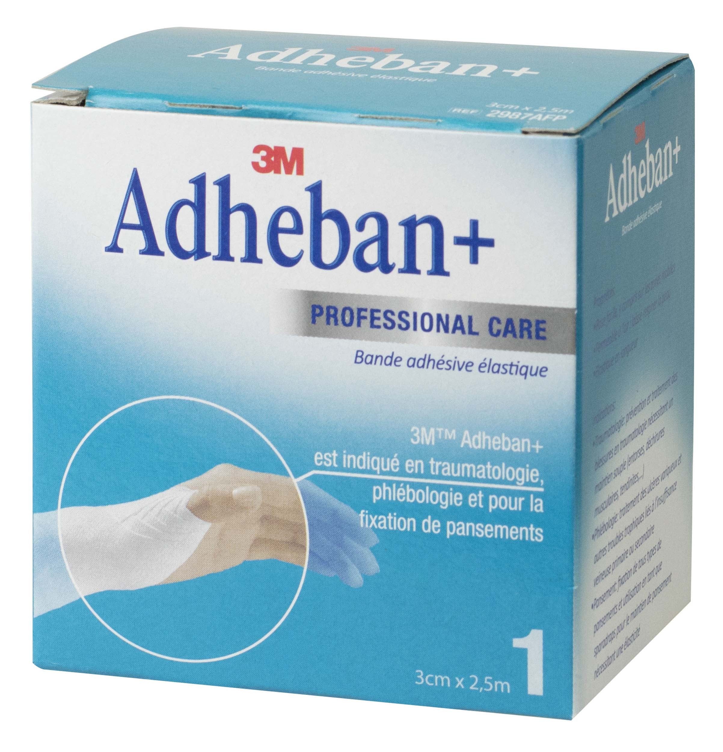 BANDE ÉLASTIQUE ADHÉSIVE - 3M™ ADHEBAN+ - 4 dimensions - 3M