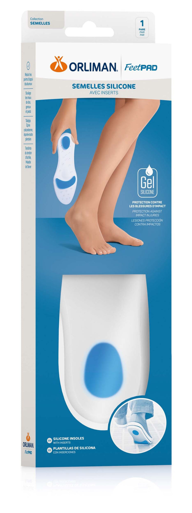 Semelle Silicone Insert FEETPAD - 6 Tailles - Orliman