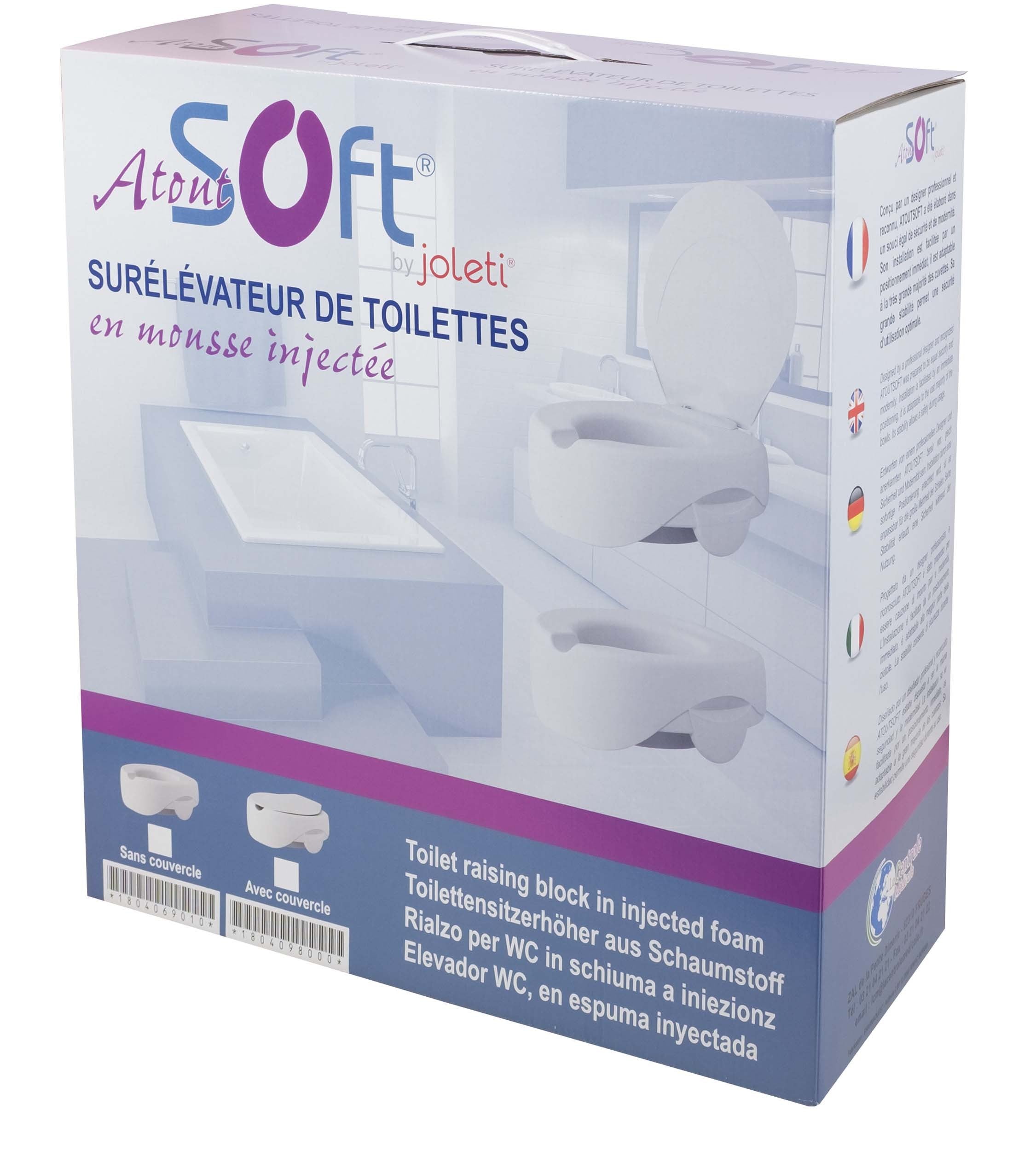 Rehausse WC en mousse avec couvercle - Joleti