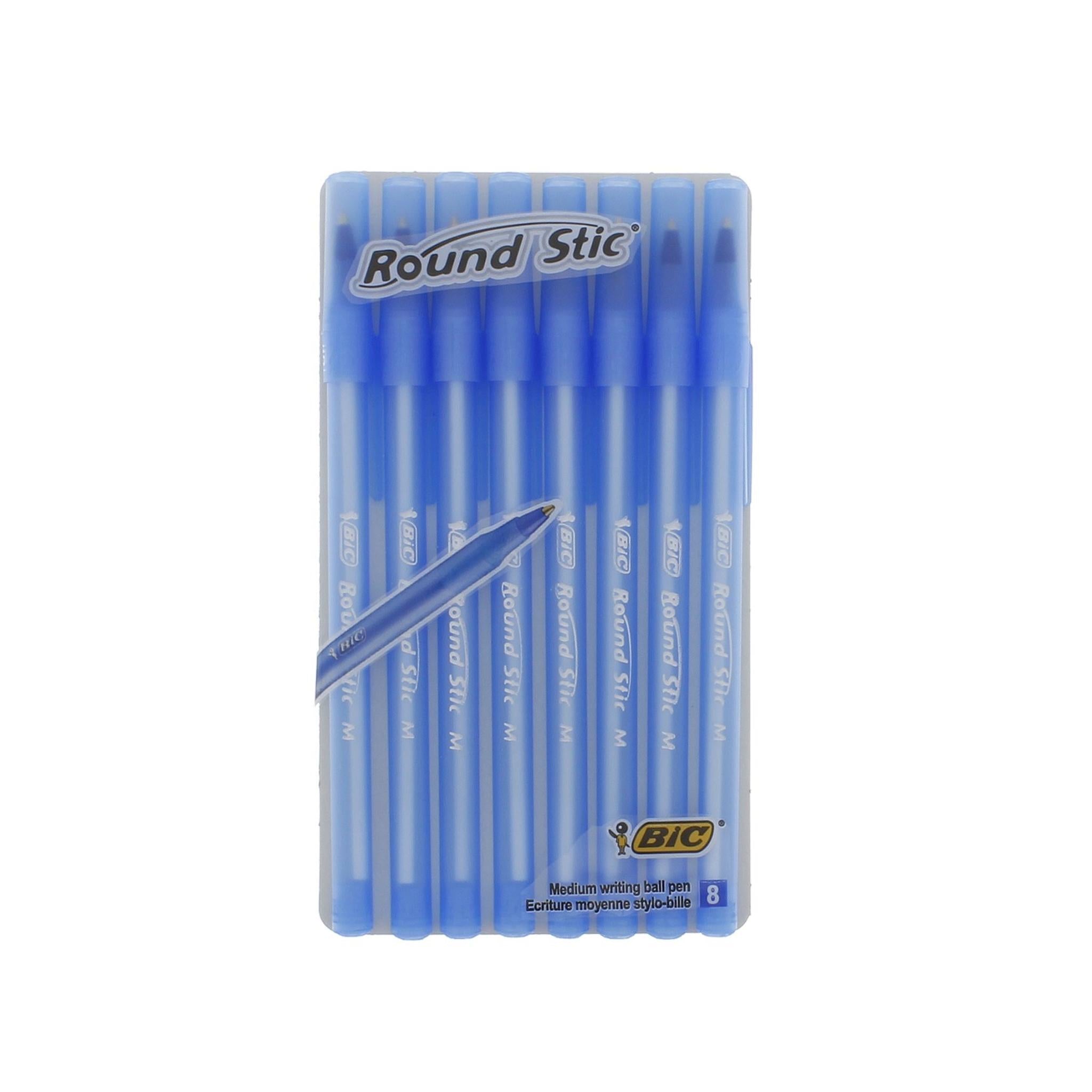 Stylos à bille - bleu medium 1 mm - Round Stic - 8 pièces - BIC