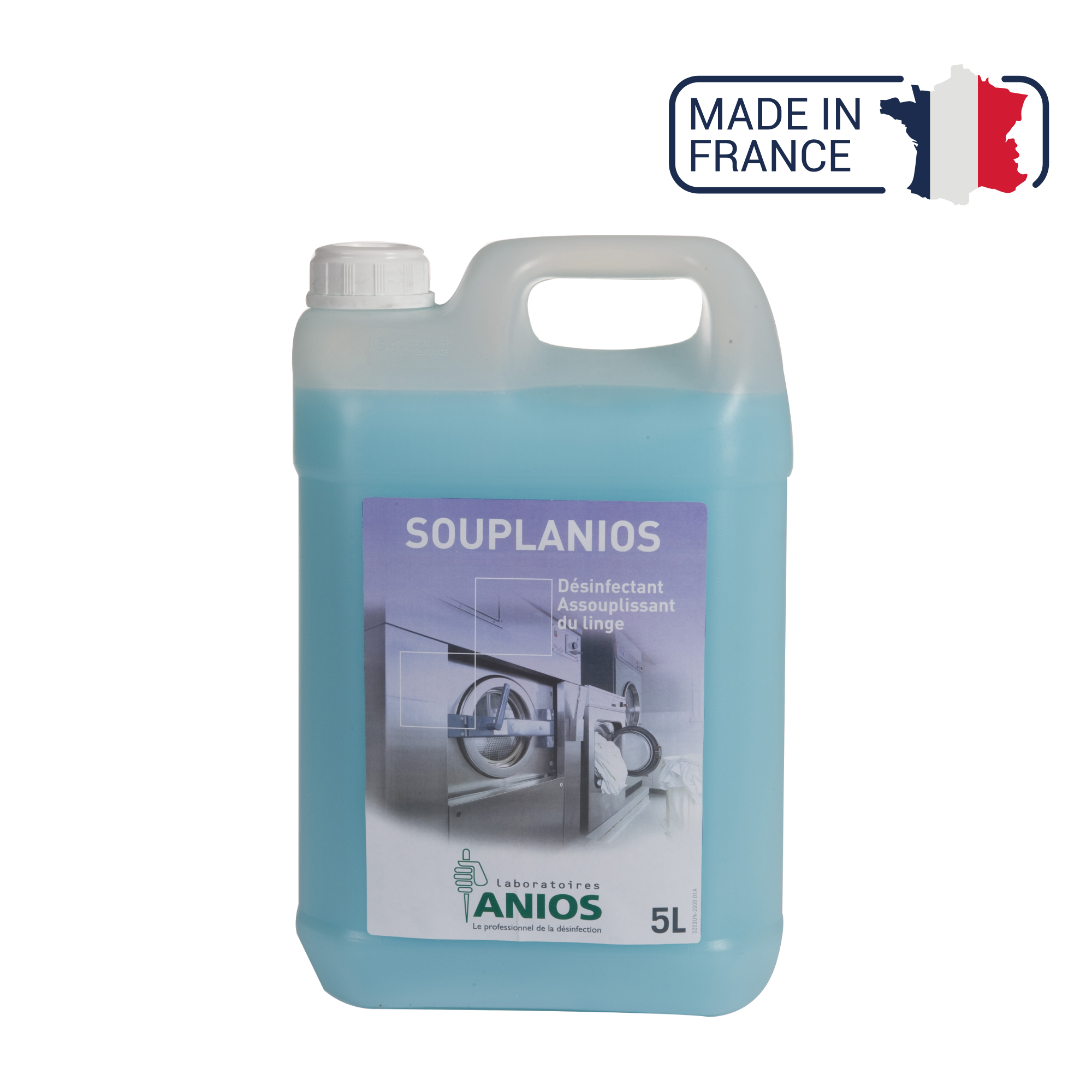 Souplanios - Assouplissant désinfectant du linge - Bidon 5 L - Anios