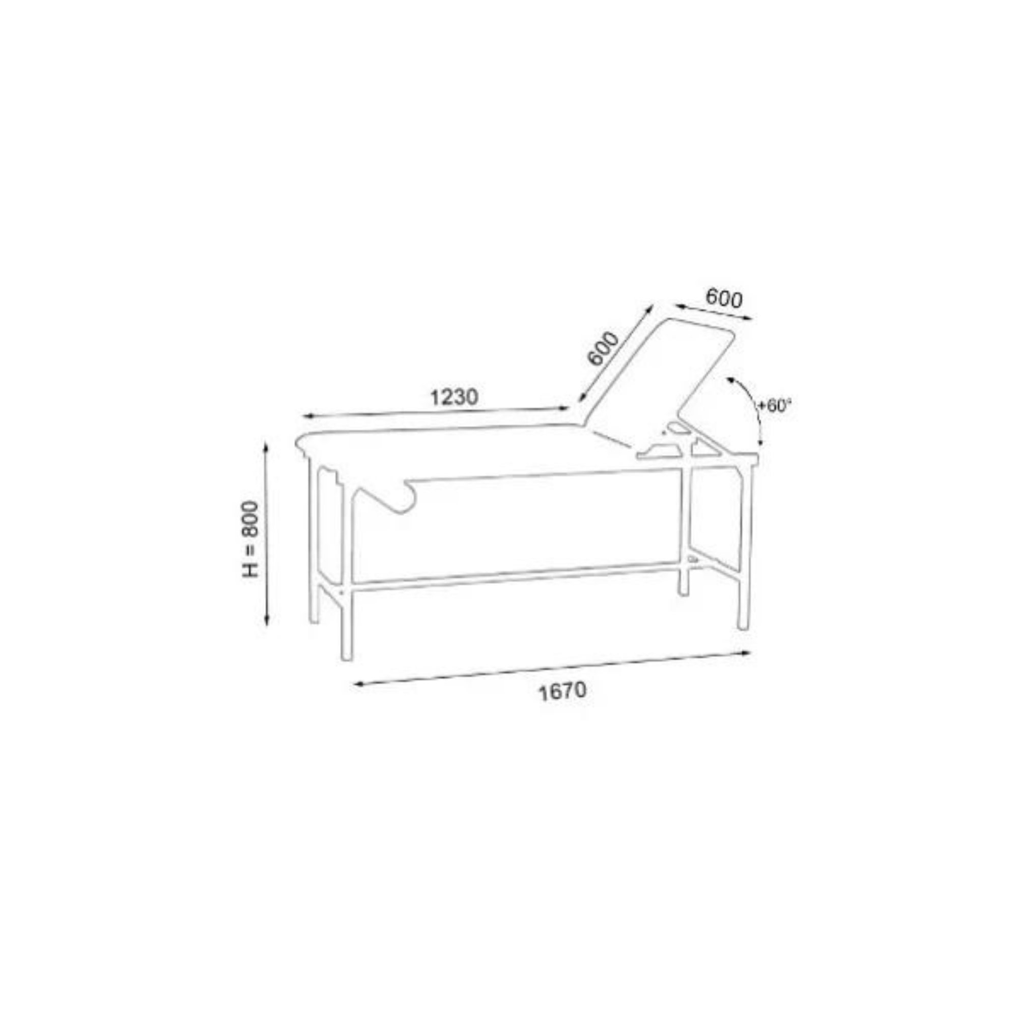 Divan d'examen ECOMAX - Sellerie tendue - Avec porte-rouleau - Hauteur fixe - Carina Medical