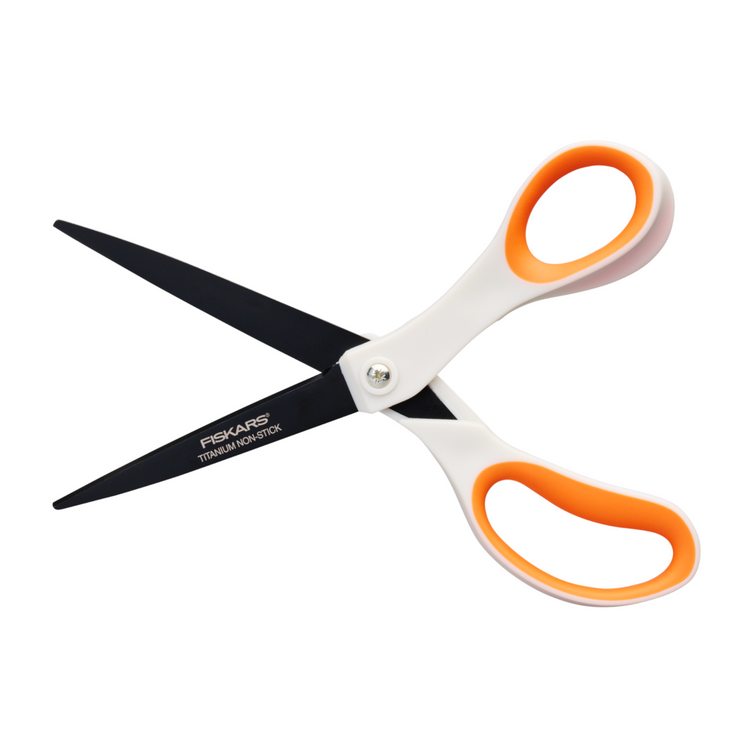 Ciseaux métal anti-adhésifs - Blanc / Orange - 21 cm - Fiskars