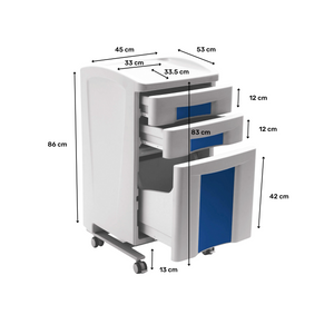 Meuble compact en polyéthylène 2 ou 3 tiroirs - CARINA MEDICAL