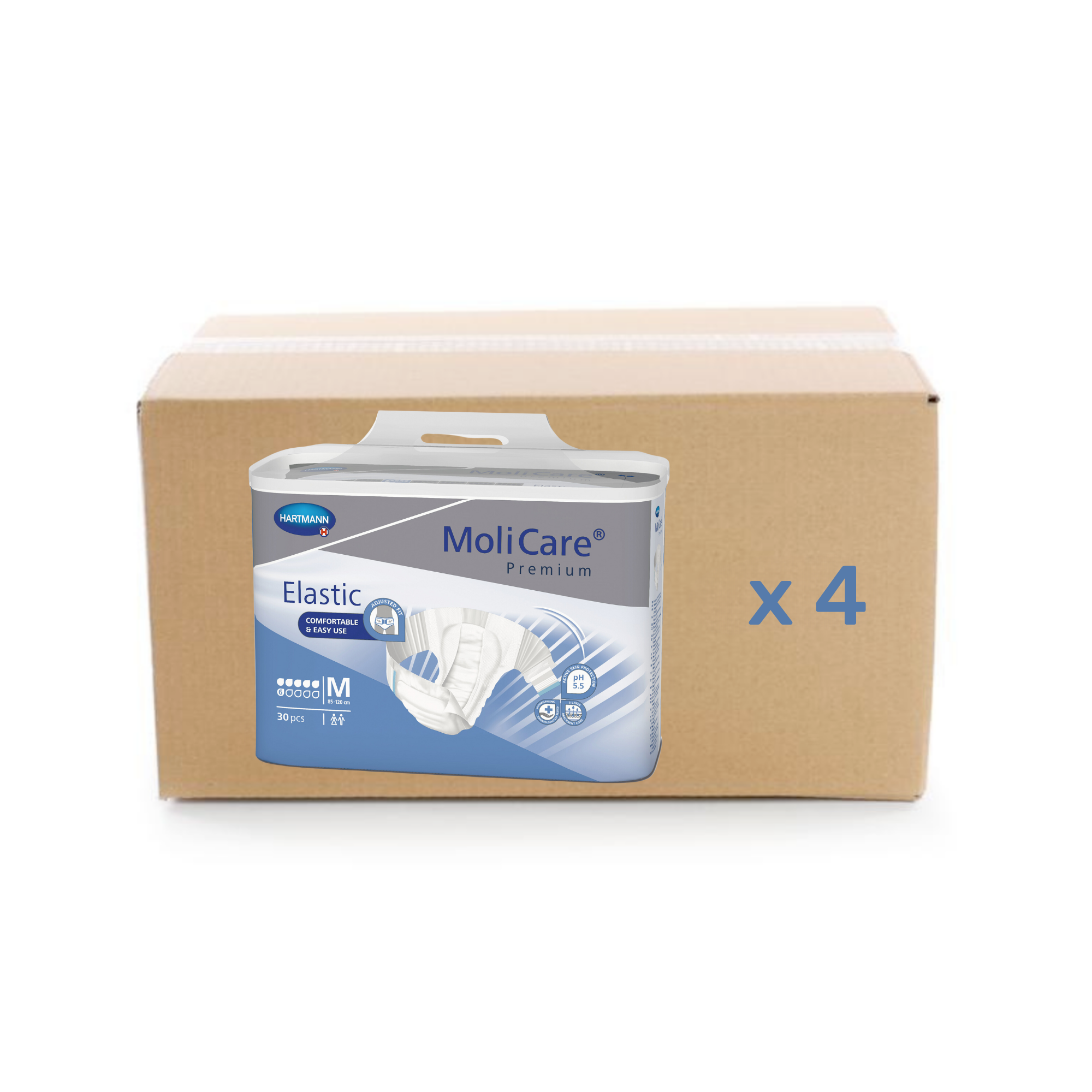 Change Molicare Premium Elastic - 6 gouttes - M - Hartmann - carton 3x30U