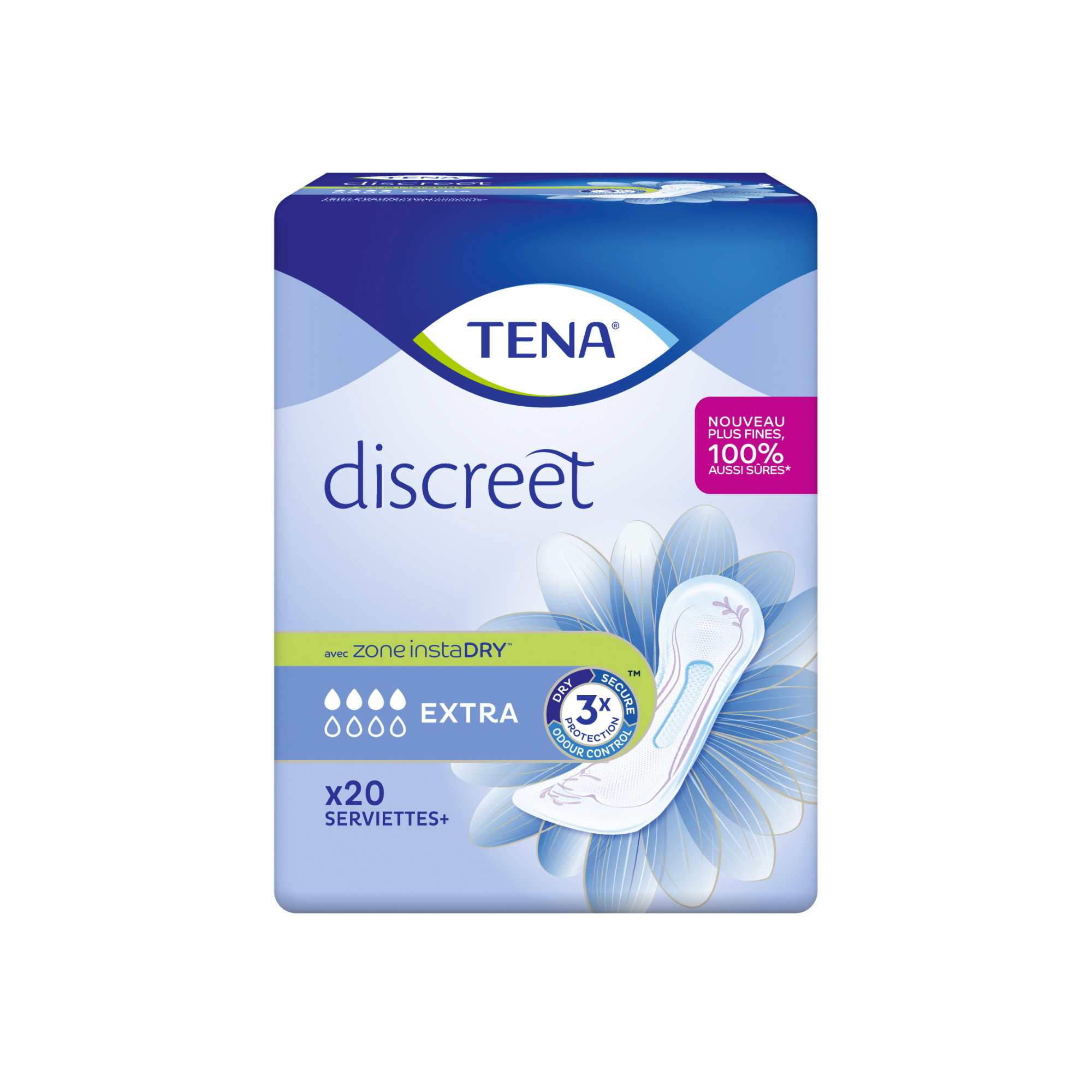  Protection Lady Discreet Extra Instadry - 4 gouttes - Tena