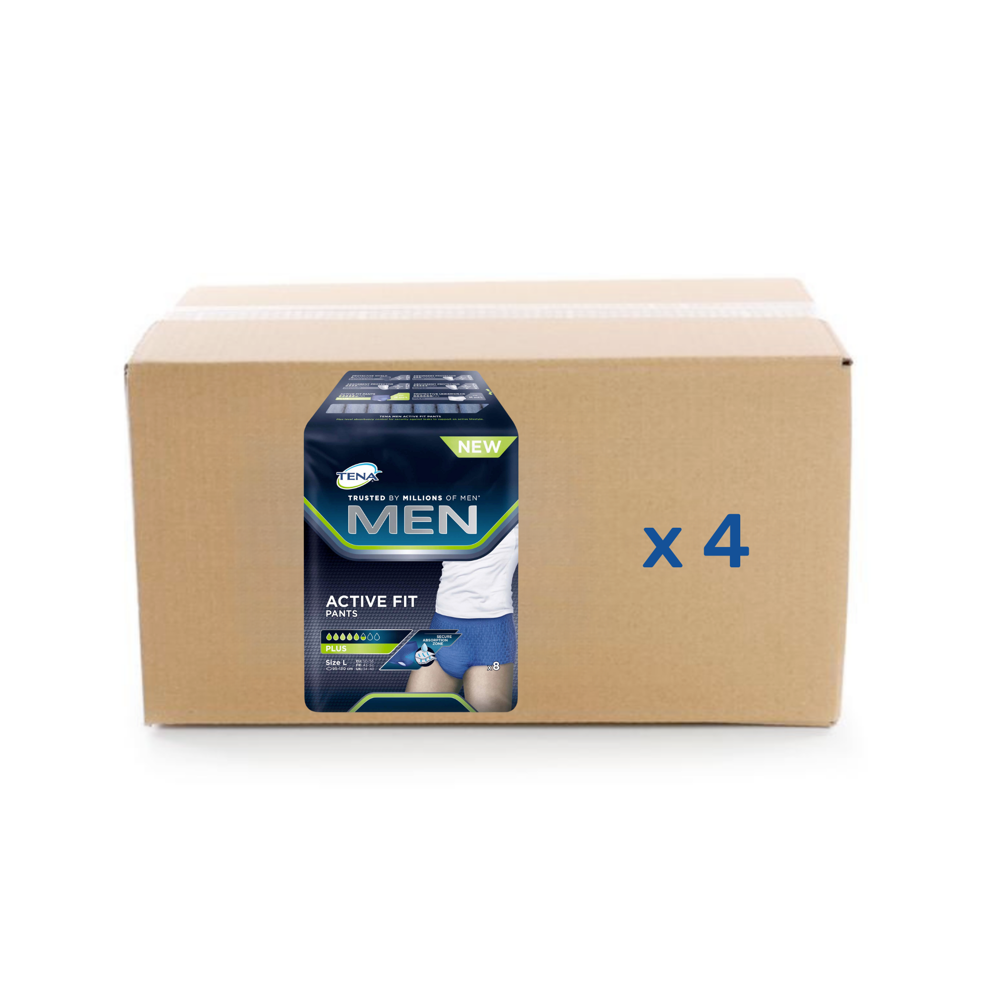 Tena Men Active Fit - 5/6 gouttes - L - carton 4x8U - Tena